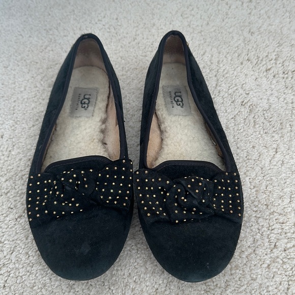 Black Suede UGG Flats - Picture 1 of 7